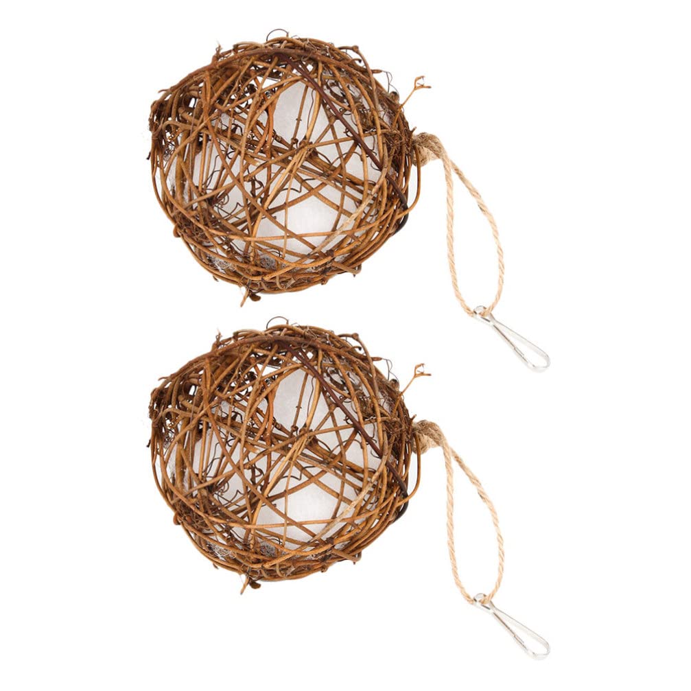 GANAZONO Ceramic Hummingbird Garden Decor - 2 Pack Bird Toys with Nesting Materials for Outdoor Hummingbirds & Parrots | Perfect for Birdhouses, Gardens & Backyard Wildlife Watching
