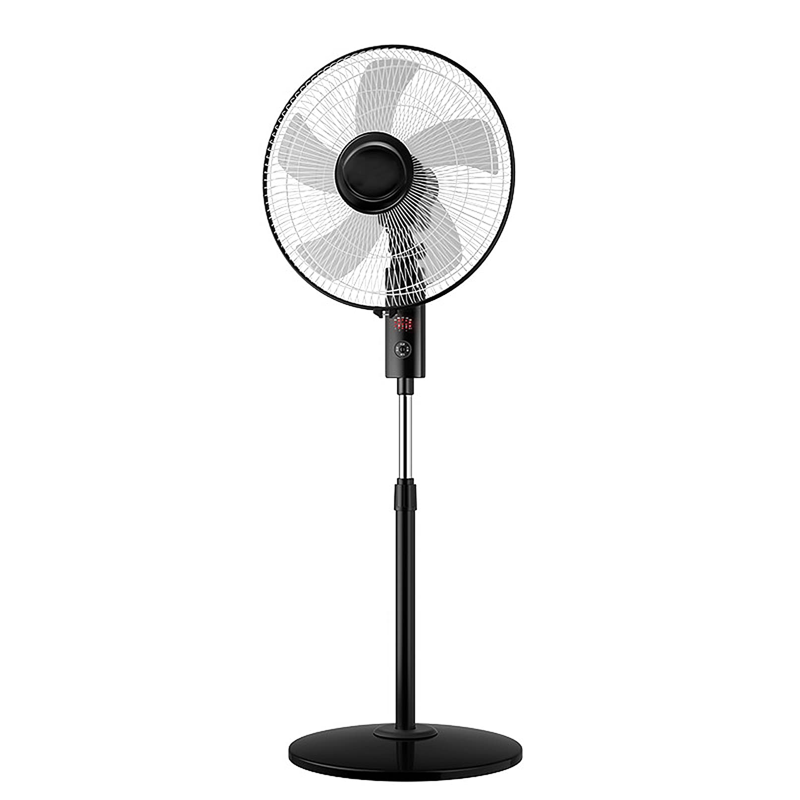 ADASP 16-Inch Adjustable Height Pedestal Fan with Remote Control - 3-Speed Digital, Oscillating, Timer & 5 Blades for Home, Office, Bedroom & Living Room Cooling