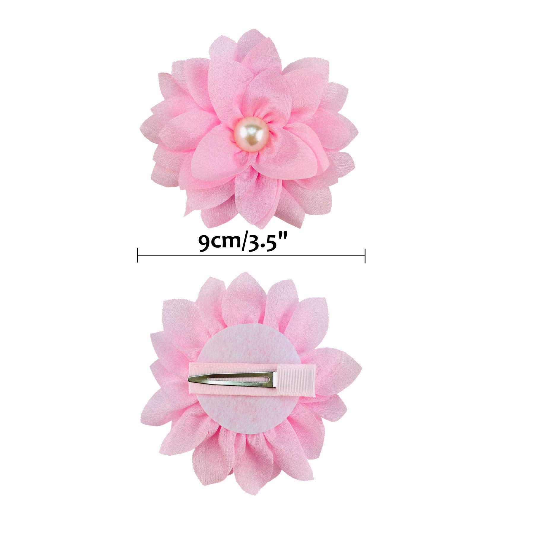 20 Pack Alligator Hair Clips with Big Flower Lotus & Pearl Design - Hair Barrettes for Baby Girls, Toddlers, Kids, Teens & Women | Perfect for School, Parties, Weddings & Daily Hair Styling