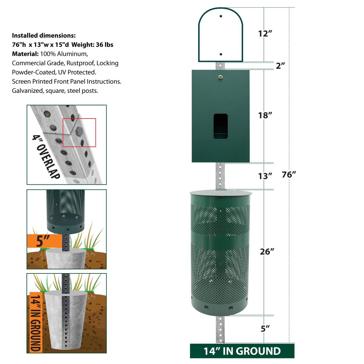 The Sentry® Dog Station - SINGLpul® Header Bag System with 400 Free Waste Bags & 25 Can Liners - Best Selling Pet Waste Station (500,000+ Sold in USA) - Perfect for Parks, Backyards & Dog-Friendly Spaces