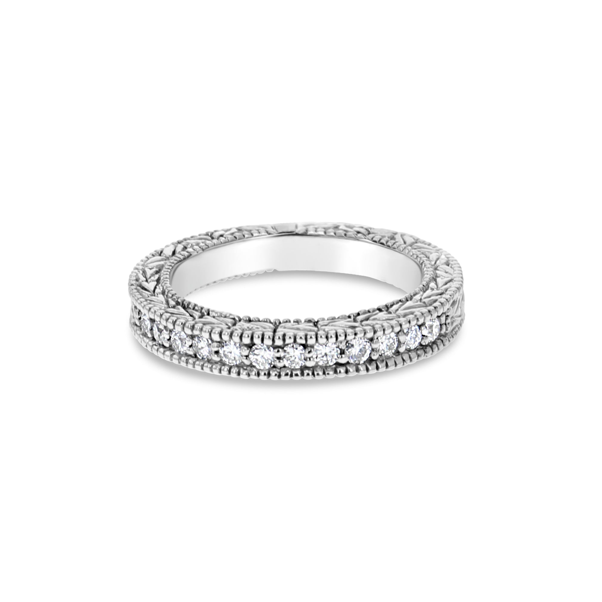 Vintage Diamond Wedding Band for Women – Elegant Antique Style Engagement Ring – Perfect for Bridal, Anniversary & Special Occasions