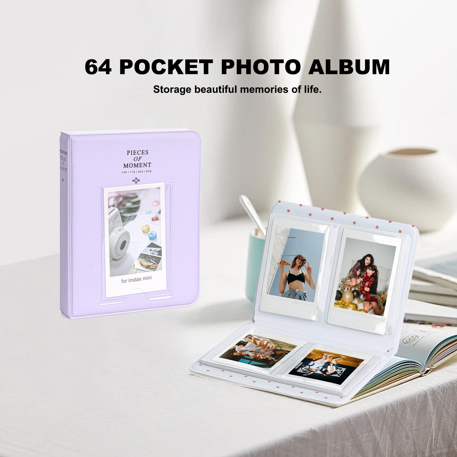 11 in 1 Accessories Kit for Fujifilm Instax Mini 12 Camera - Includes Camera Case, Photo Album, DIY Stickers, Wall Hanging Frame & Tabletop Frame (Lilac Purple) - Perfect for Travel, Parties, Home Decor & Gift Giving