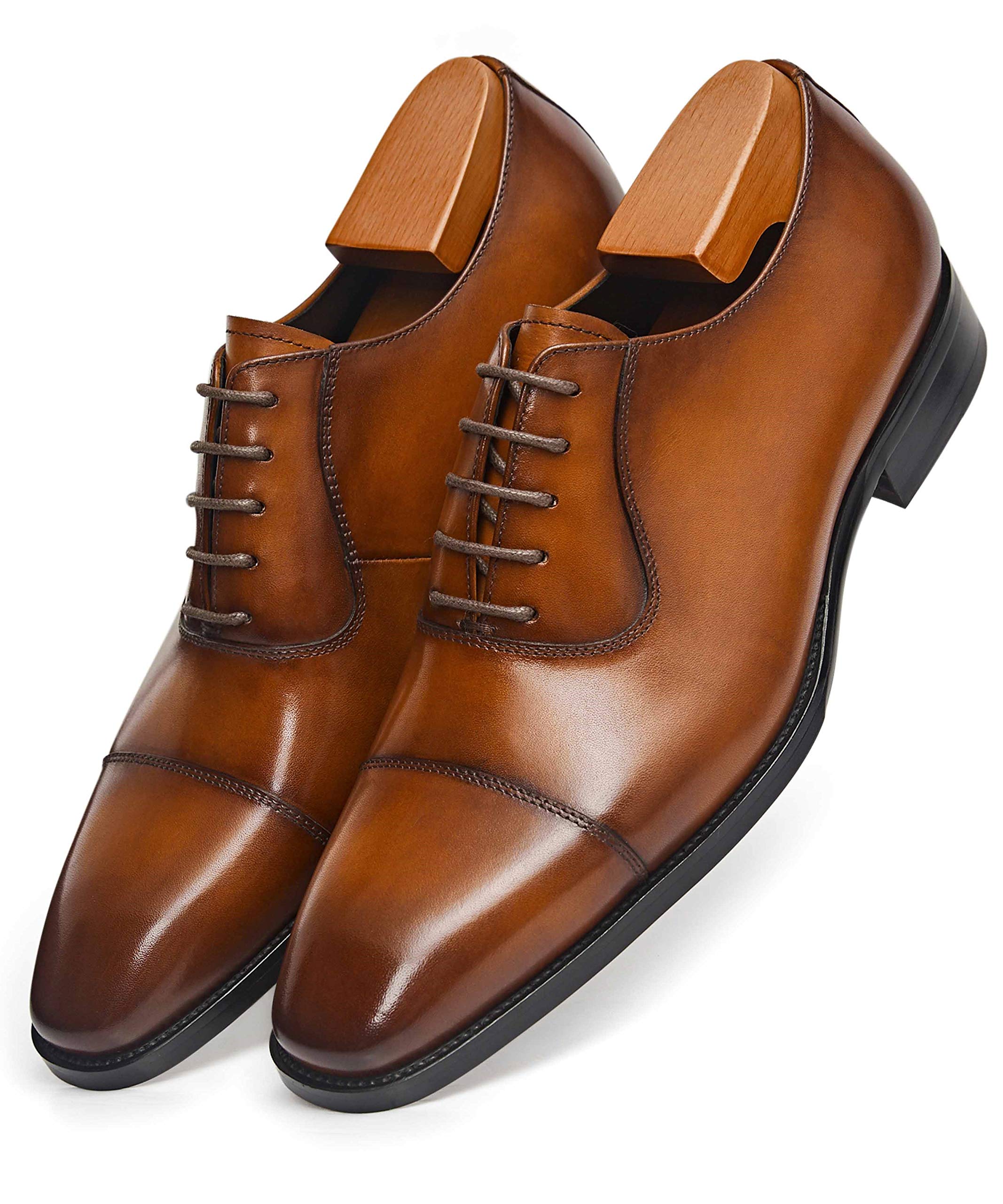 Premium Men's Leather Oxford Dress Shoes - Classic Formal Business Shoes for Office, Wedding & Special Occasions