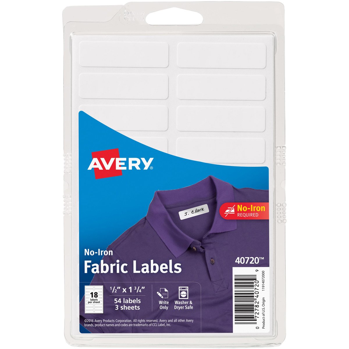 No-Iron Handwrite Fabric Labels - 3 Sheets White - Perfect for Organizing Clothes, Linens & DIY Crafts