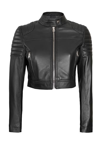 Edna Cropped Leather Jacket Women