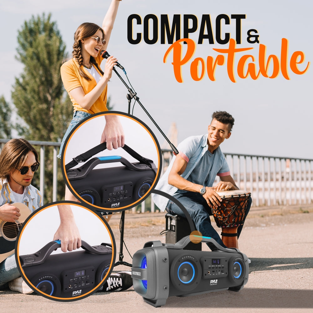 Portable Bluetooth Speaker with FM Radio - Wireless Outdoor Speaker for Beach, Camping, Travel & Home Use - Waterproof & Long Battery Life