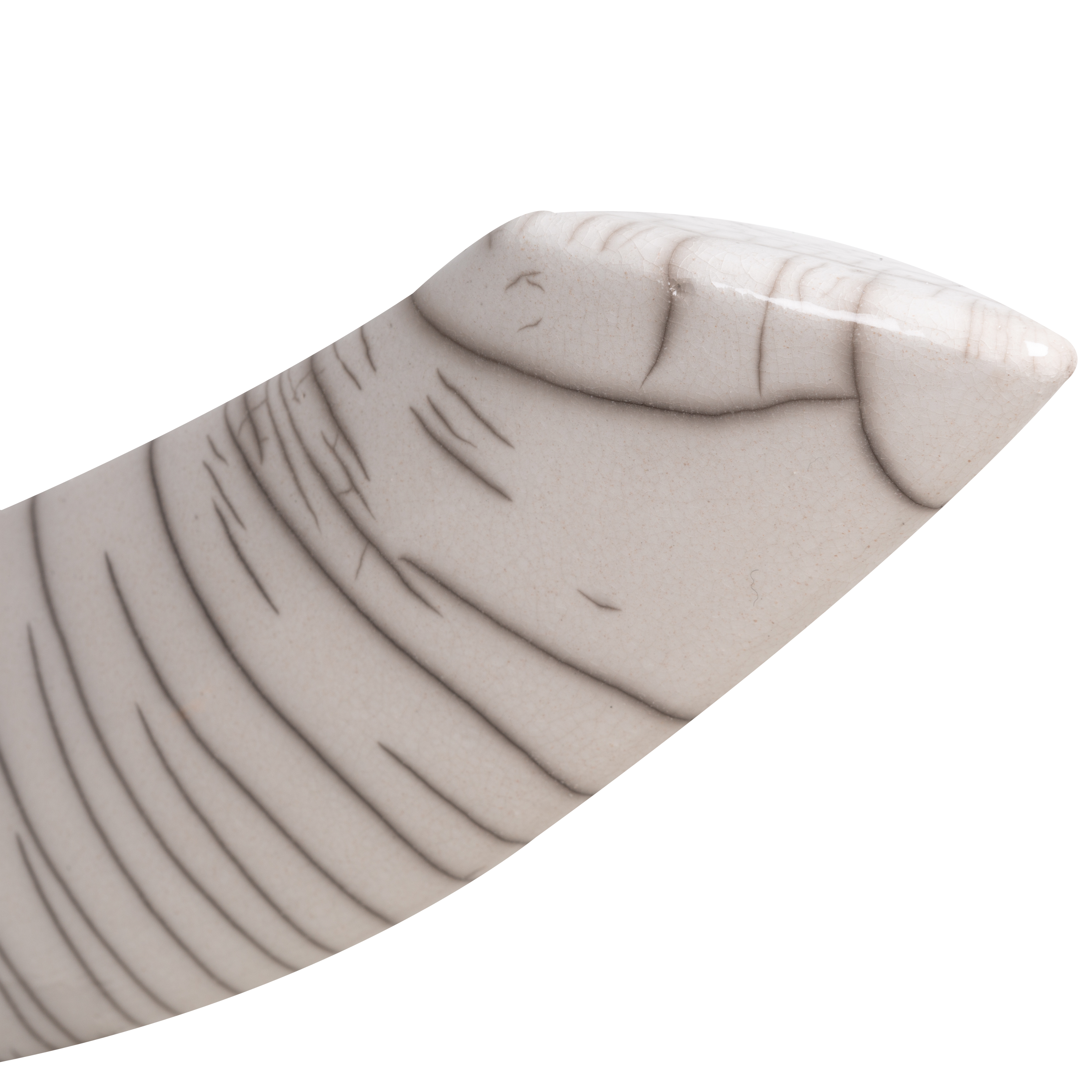 Crackle Carina Curved Trough - Modern Ceramic Bathroom Sink with Unique Crackle Glaze Finish, Perfect for Vanities and Powder Rooms (White, 18 Inch)