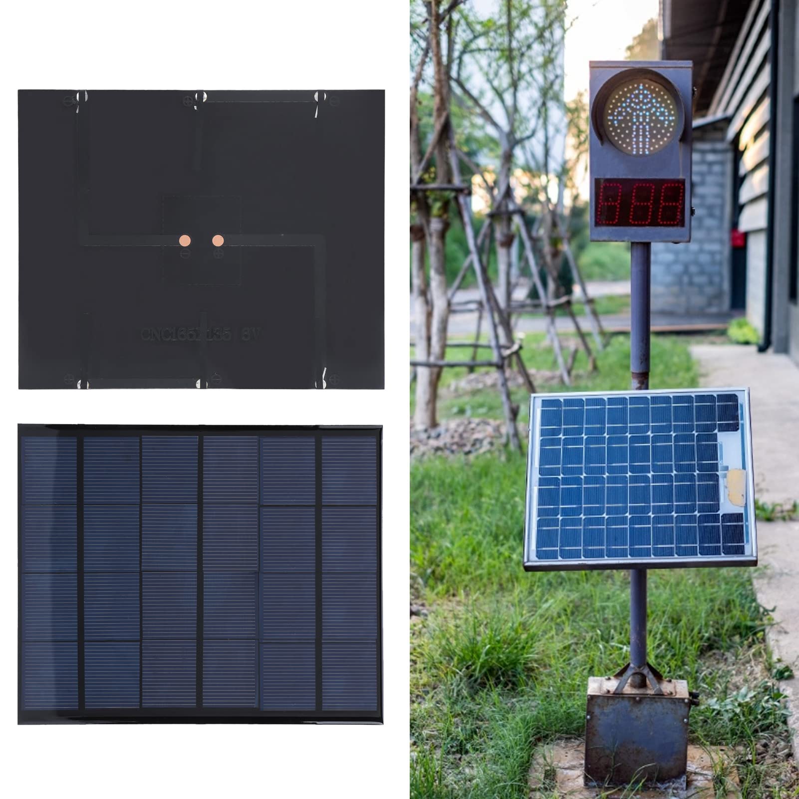 High Efficiency 135x165mm Epoxy Solar Panel - Durable Mini Solar Cell for Outdoor & Home Use - Perfect for DIY Projects, Camping, RV, and Emergency Power Supply
