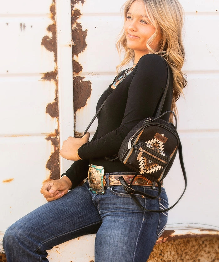 Wrangler Aztec Knitted Backpack - Stylish & Durable College Backpack for Women & Men - Perfect for School, Travel & Outdoor Adventures