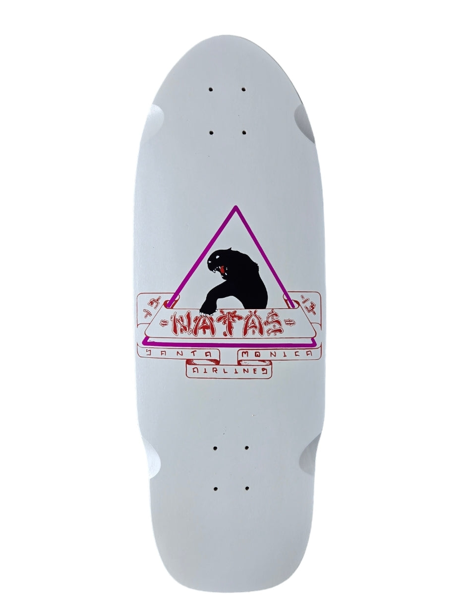 SMA Santa Monica Airlines Natas Skateboard Deck - Light Grey | Professional Skateboard for Street & Park Riding | Perfect for Skaters & Collectors