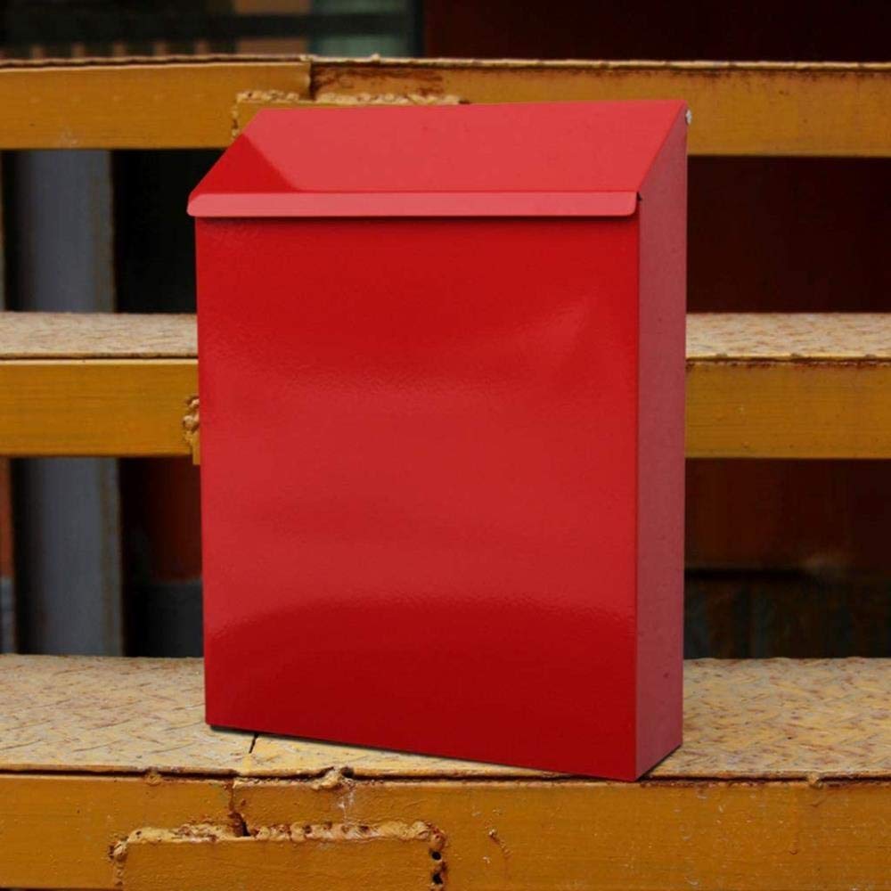 Waterproof Outdoor Mailbox with Lock - Large Villa Style Postbox in Red | Durable & Secure for Homes, Apartments, and Offices