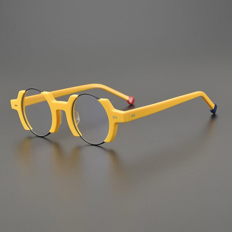 Custom Sinjin Round Acetate Eyeglasses Frames - Personalized Optical Glasses for Men & Women - Perfect for Reading, Work, and Fashion Accessories