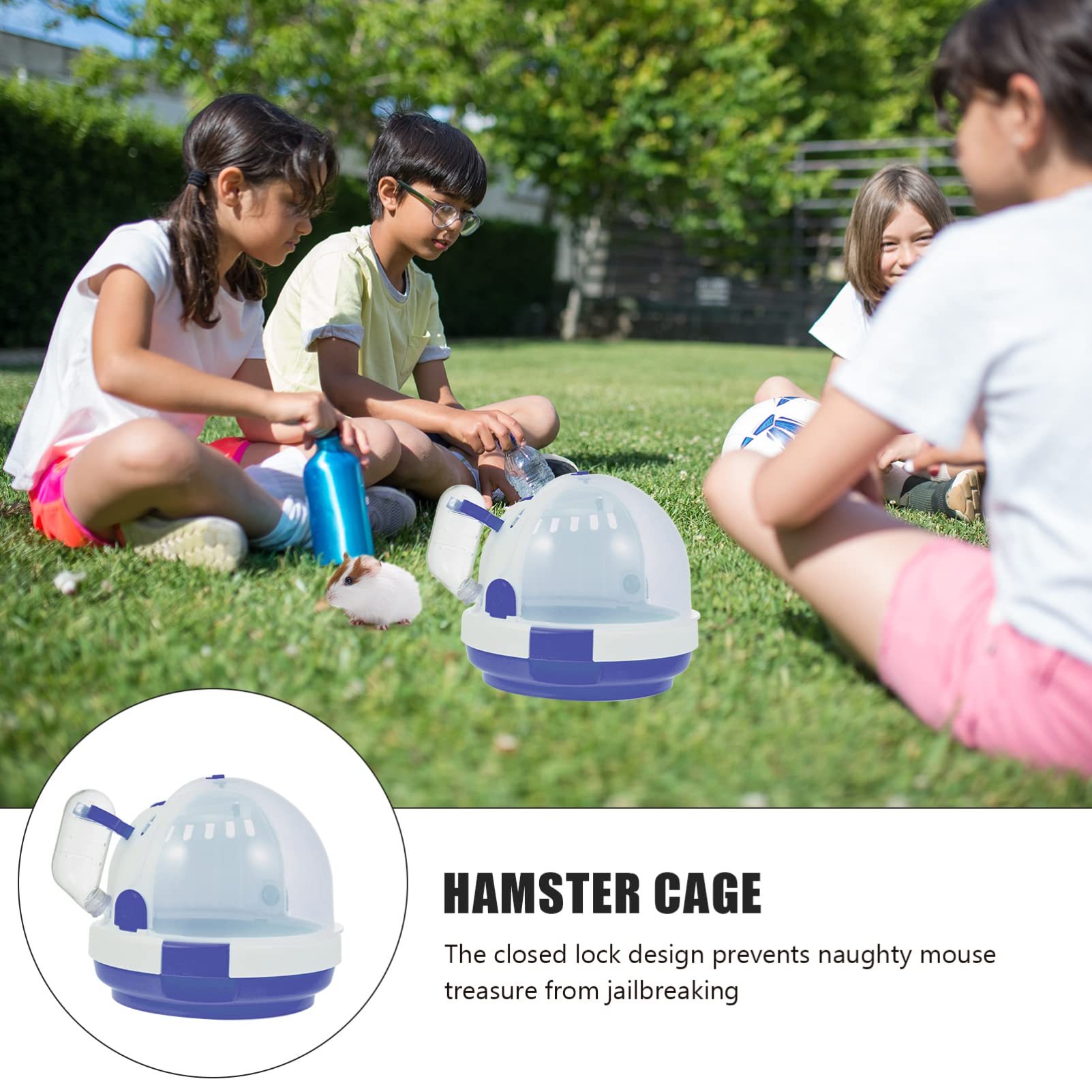 Balacoo Clear Small Animal Carrier - Hamster Cage, Bunny Harness, Mouse & Bird Travel Tote Bag with Water Bottle | Portable PP Plastic Pet Carrier for Travel, Vet Visits & Outdoor Adventures