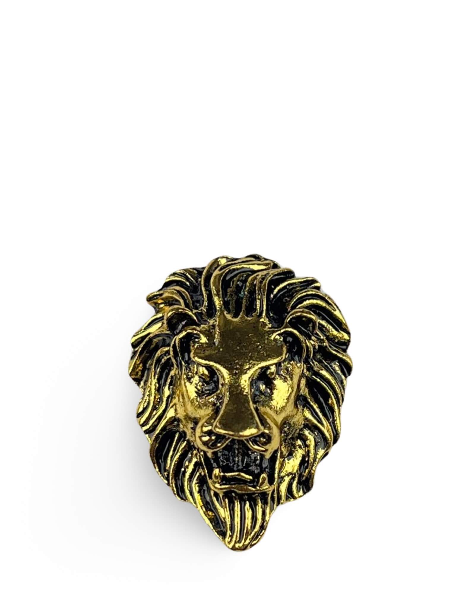 DÉCLIC Lion Head Gold Pin - Elegant Brooch for Women, Vintage Style Jewelry Accessory - Perfect for Blazers, Scarves, and Special Occasions