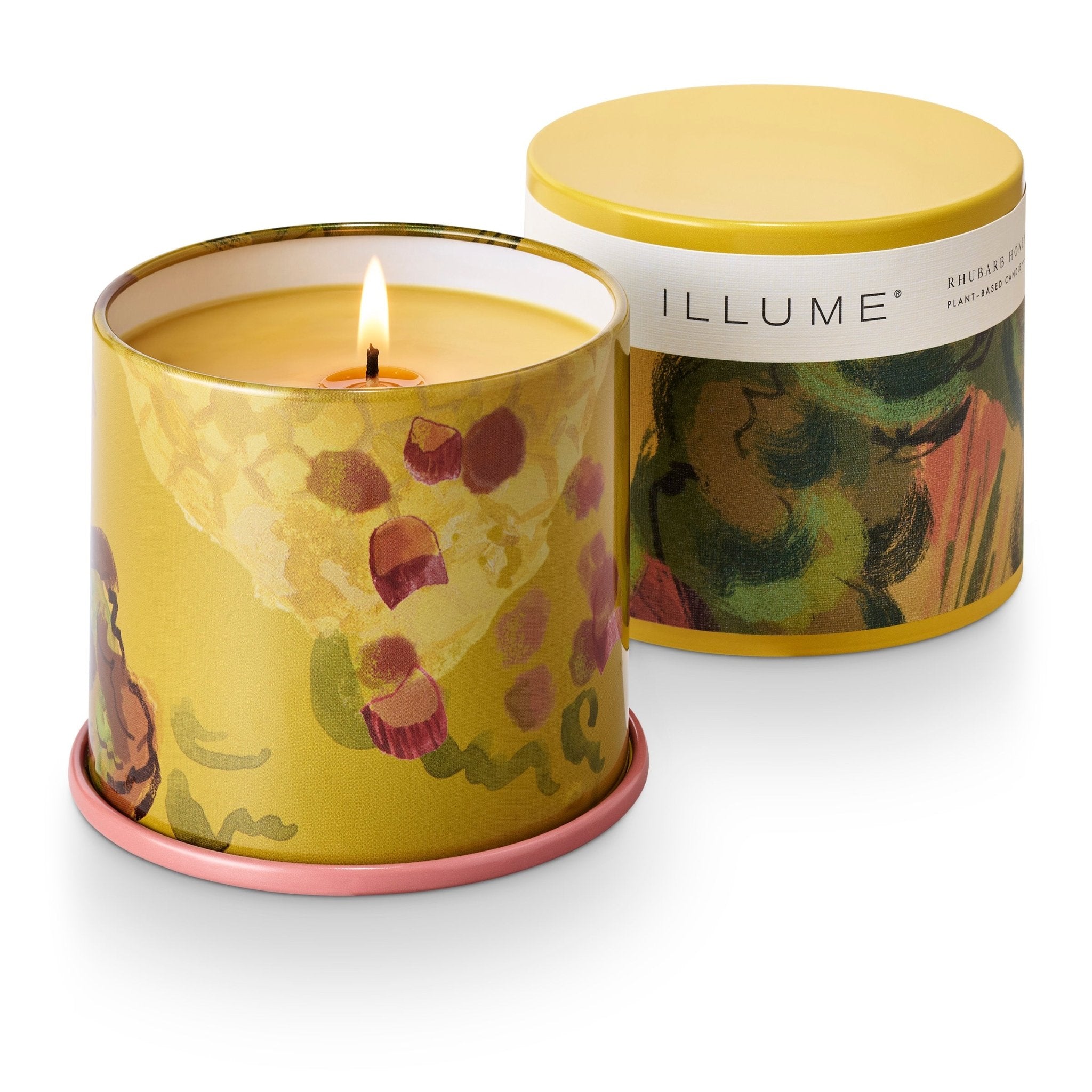 Rhubarb Honey Scented Tin Candle - Aromatherapy Soy Wax Candle for Home, Bathroom & Relaxation - Perfect Gift for Mother's Day & Housewarming