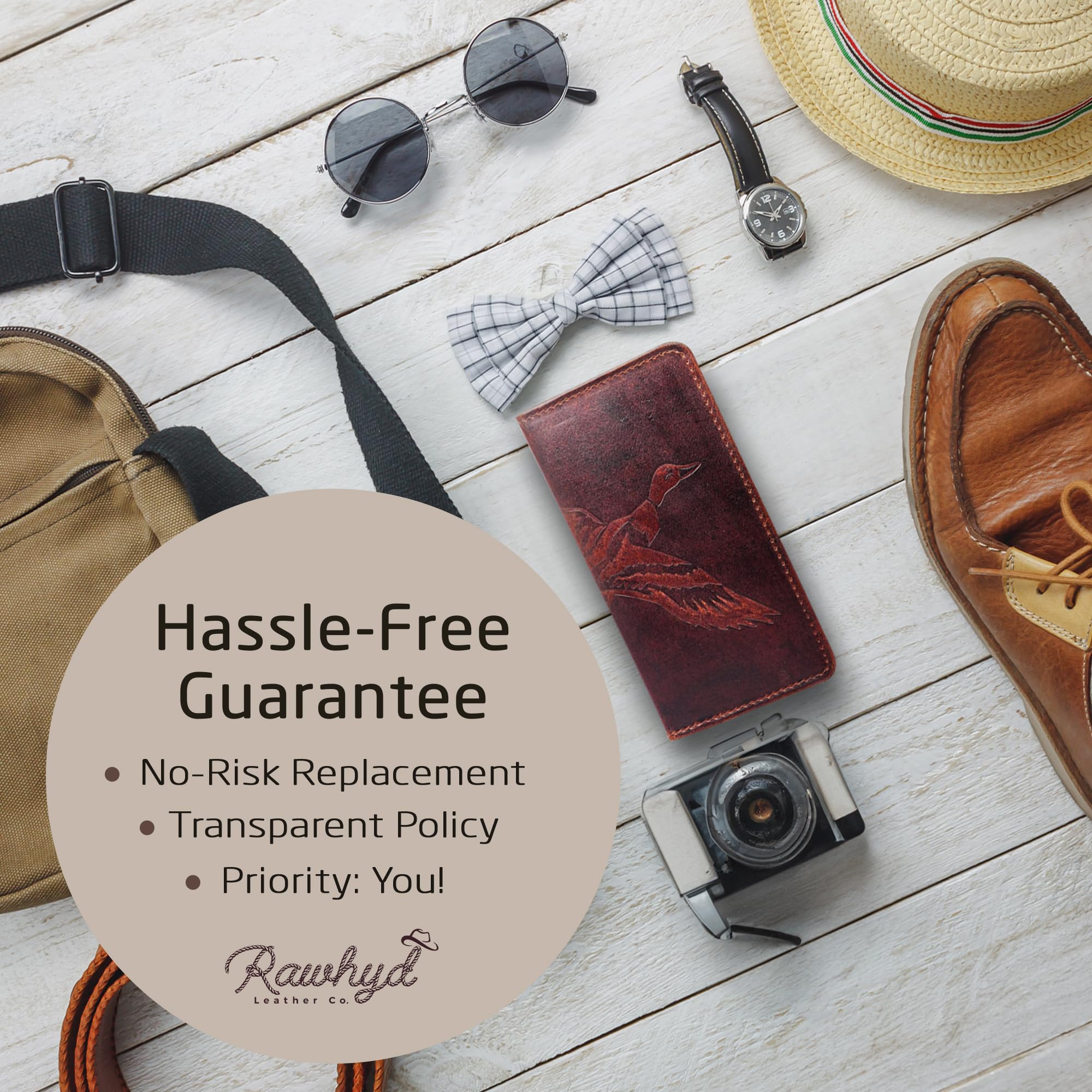 Premium Full-Grain Leather Bifold Wallet for Men - Classic Western Cowboy Wallet - Durable Rodeo & Checkbook Cover - Perfect Gift for Him - Ideal for Everyday Use, Travel & Outdoor Adventures