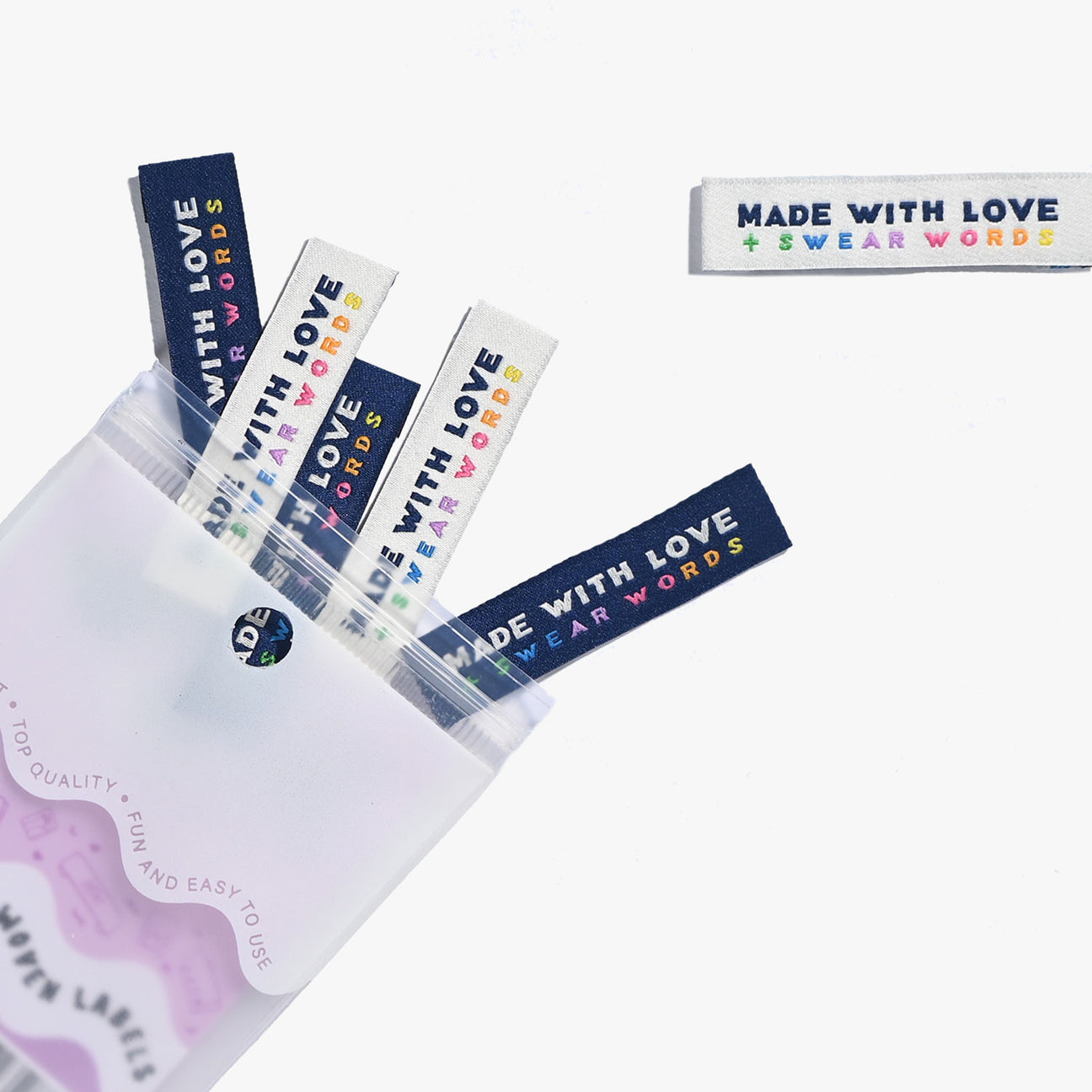 Kylie and the Machine 6-Pack Sew-In Clothing Labels - Made With Love & Sassy Sayings for DIY Garments & Handmade Gifts | Perfect for Quilting, Knitting & Craft Projects