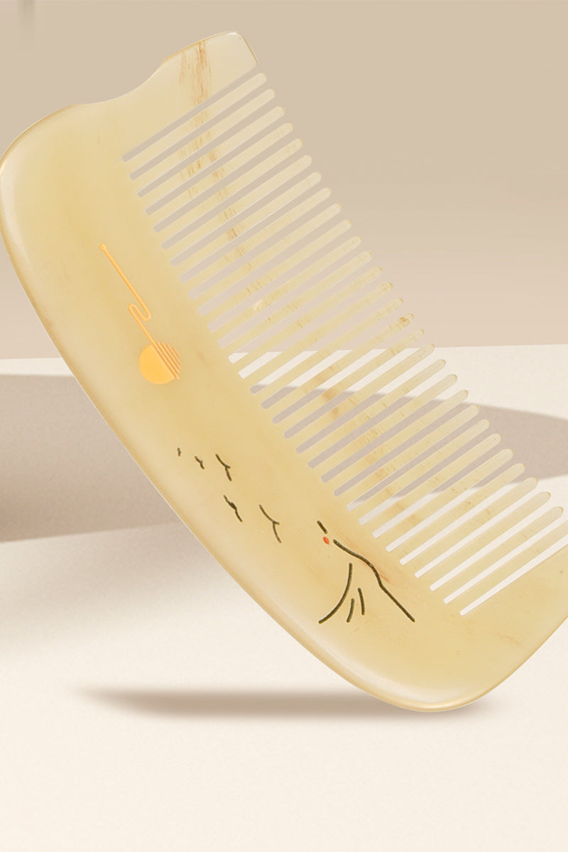 Sheep Horn Comb Pocket Size - Natural Hair Care for Men & Women - Perfect for Travel, Home & Salon Use