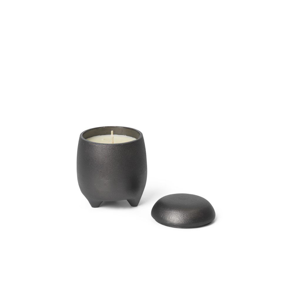 FERM LIVING Evoke Candle Holder - Modern Blackened Aluminum Candle Stand for Home Decor | Perfect for Living Room, Bedroom & Wedding Centerpieces
