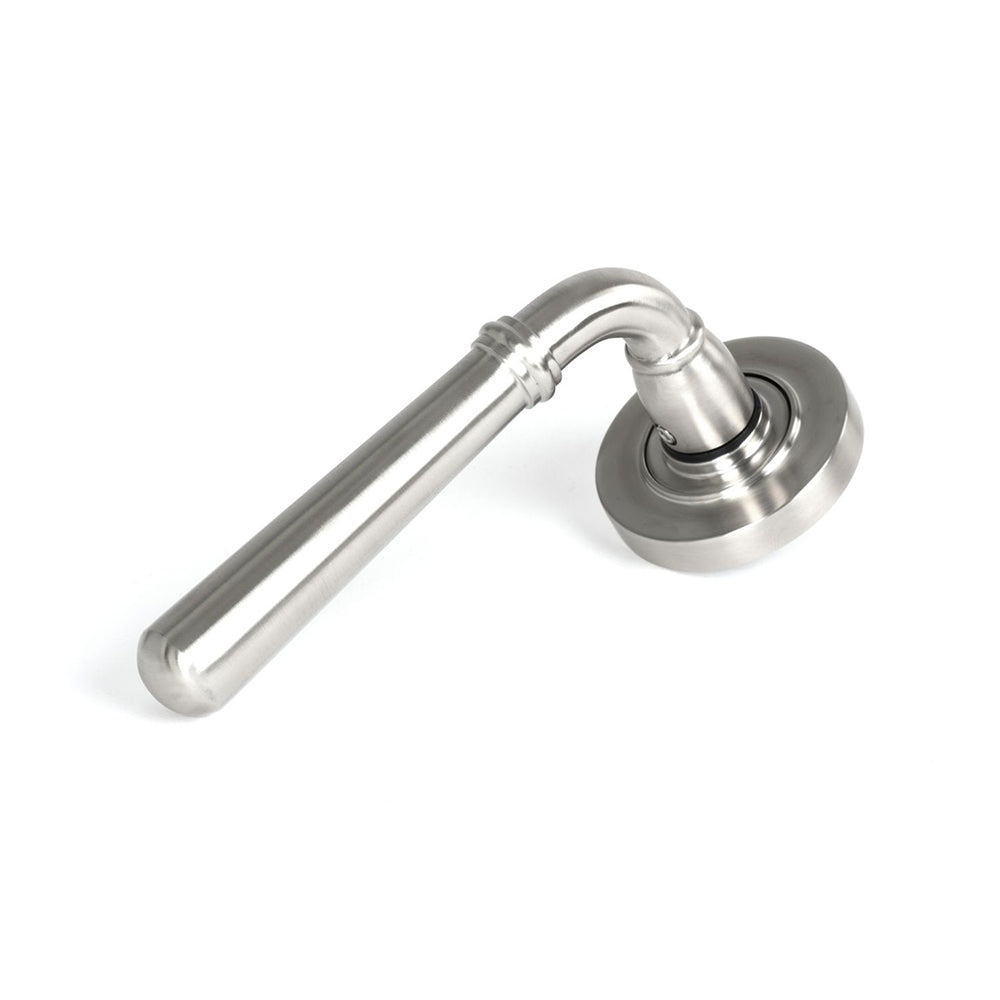 Premium Satin Stainless Steel Newbury Lever Door Handles with Concealed Rose - Modern Interior Door Hardware for Bedroom, Bathroom & Office Installation