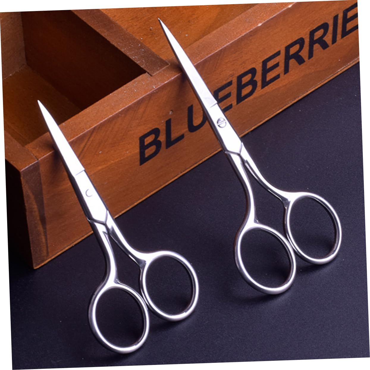Beavorty 2-Pack Straight Scissors - Professional Small Cosmetic Scissors for Nose Hair Trimming, Beard Grooming & Pruning | Perfect for Personal Grooming, Salon Use & DIY Projects