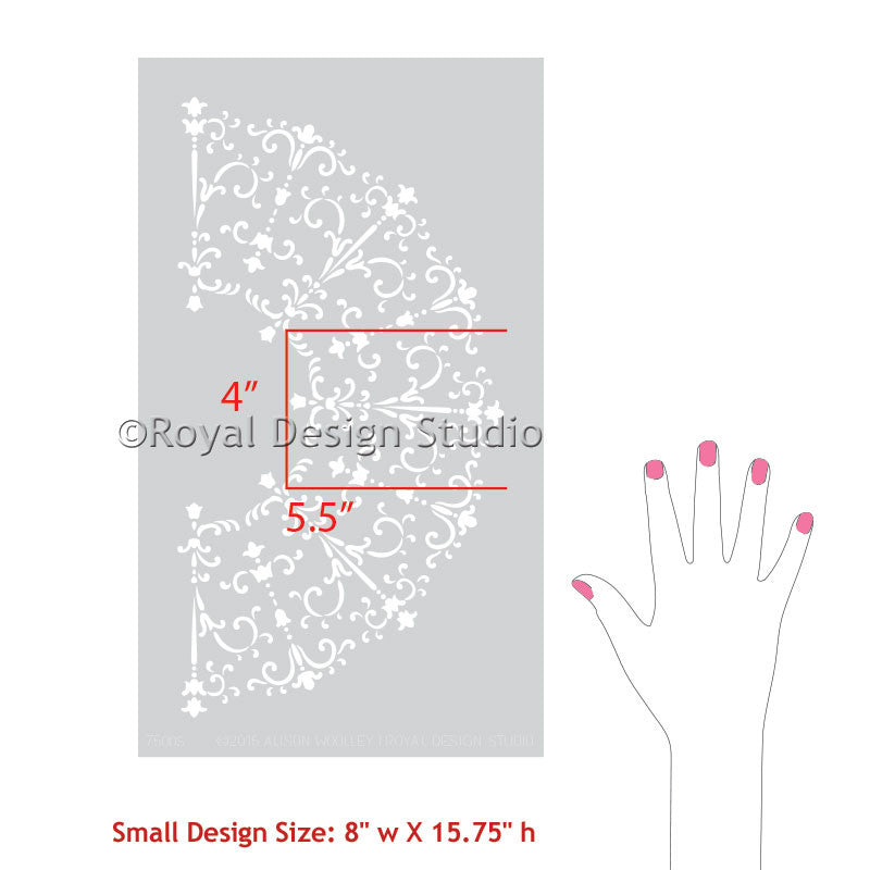 San Bartolo Alison Woolley Medallion Furniture Stencil - DIY Home Decor Stencils for Wood, Walls & Fabric - Perfect for Furniture Painting, Wall Art & Craft Projects