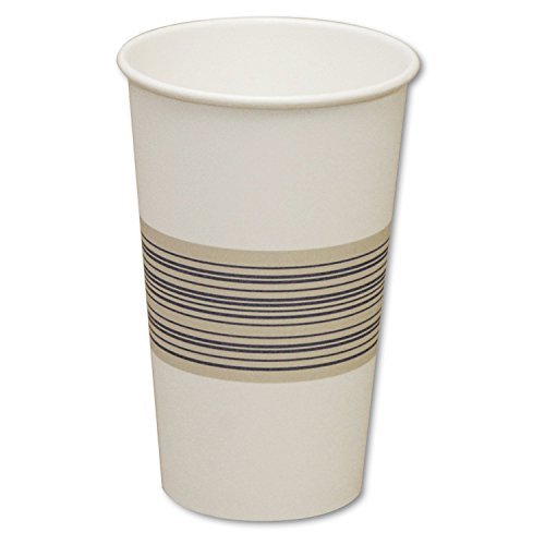 Boardwalk 16 oz Paper Hot Cups - Blue/Tan (20 Packs of 50) | Disposable Coffee Cups for Office, Cafes & Parties | Eco-Friendly Hot Beverage Containers