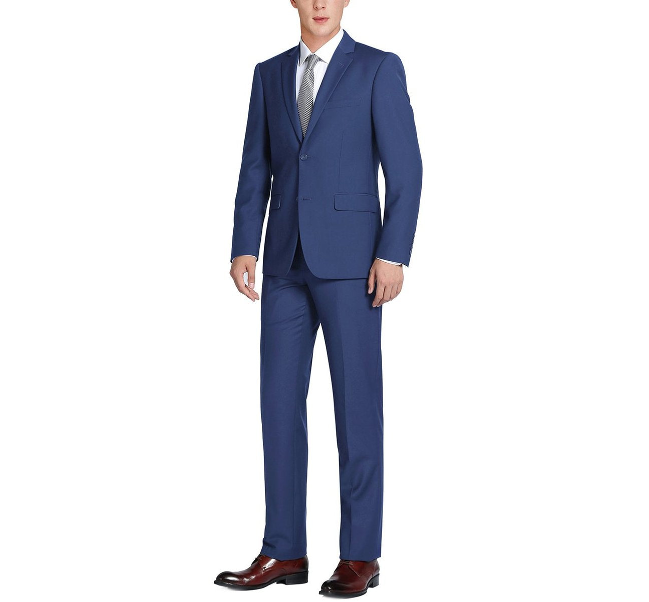 Alessandro Vitello by Renoir Royal Blue 2-Piece Slim Fit Single Breasted Notch Lapel Suit | Premium Men's Formal Wear for Weddings, Business Meetings & Special Occasions