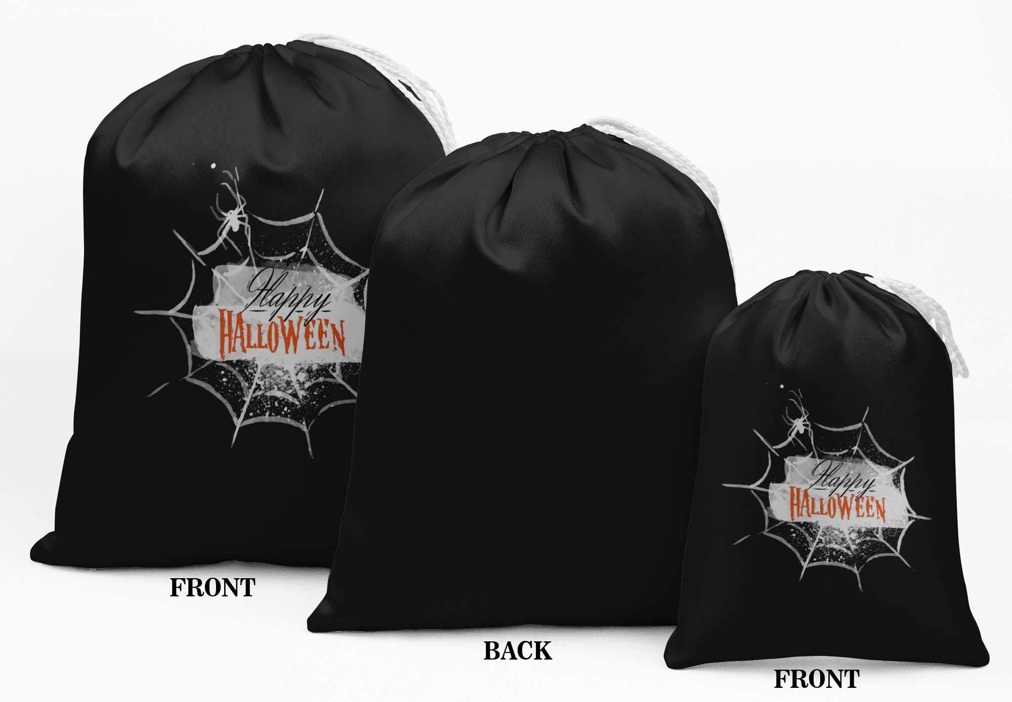 Black Spider Web Halloween Party Favor Bags - 15 Pack | Trick or Treat Candy Bags, Spooky Decorations & Party Supplies for Halloween Decor, Costume Parties & Haunted House Events