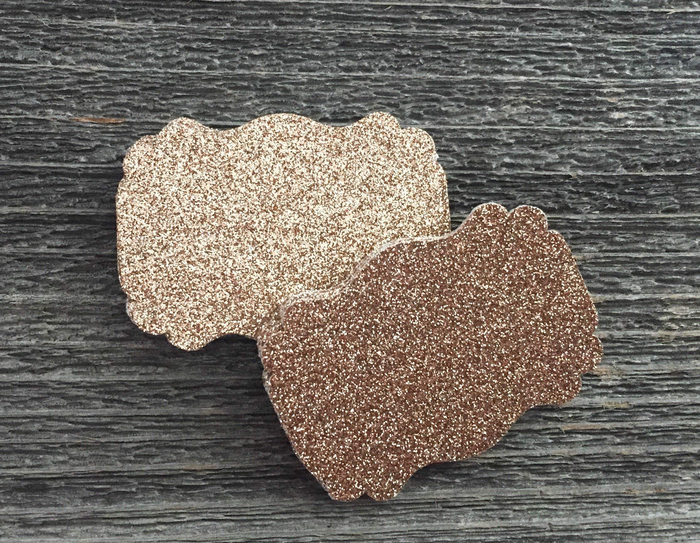 50 Pack Rose Gold Glitter Scalloped Edge Hang Tags - Elegant Blank Gift Tags for Weddings, Baby Showers & Party Favors - Perfect for DIY Crafts, Gift Wrapping & Event Decorations