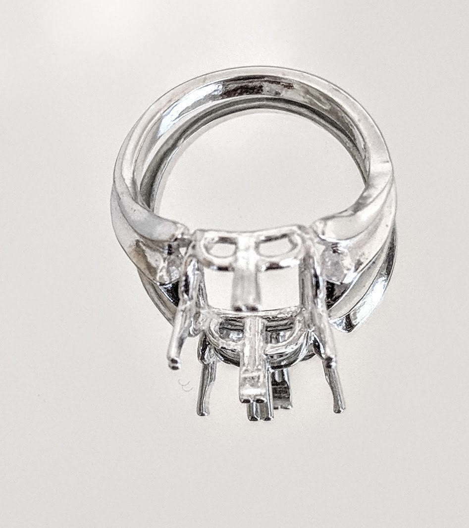 14K Gold or Sterling Silver 10x14mm Square Cushion Regalle Prong Setting Ring - Size 7, Perfect for Engagement, Wedding, or Anniversary Gifts