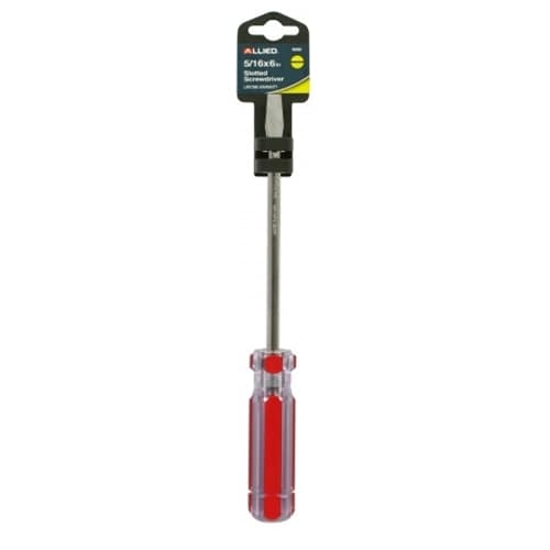 Allied 65055 5/16x6 Inch Slotted Screwdriver - Professional Tool for Home Repair, Electronics Assembly & DIY Projects