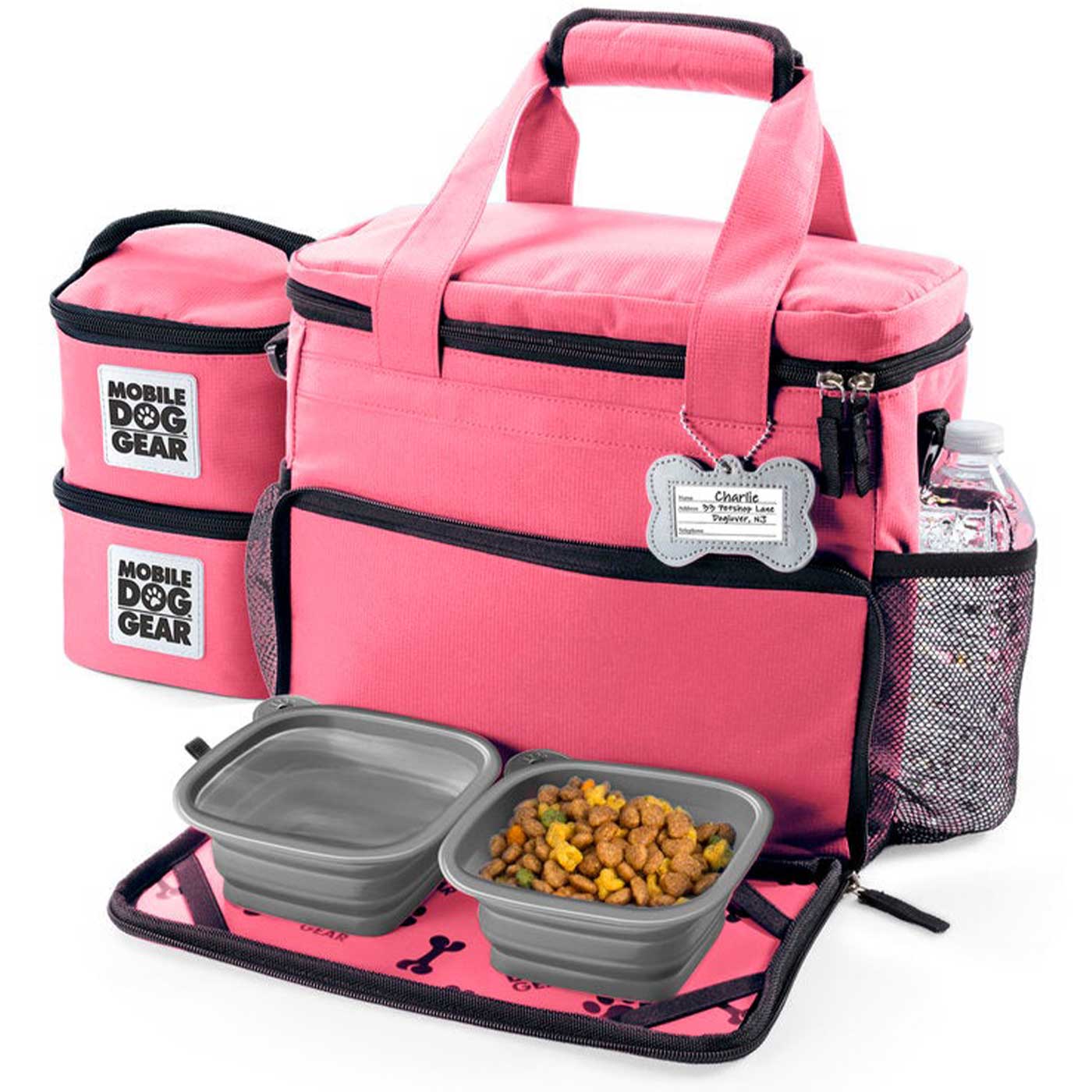 Pink Travel Dog Gear Bag - Durable & Stylish Week Away Pet Carrier for Dogs - Perfect for Travel, Camping & Outdoor Adventures