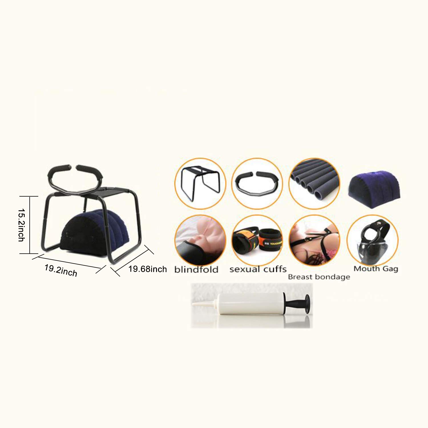 Premium Adjustable Sex Position Enhancer Chair for Couples - Ergonomic Design with Handrail & Support Pillow - Adult Adventure Gear for Enhanced Intimacy - Perfect for Bedroom, Spice Up Romance, BDSM & Sensual Play
