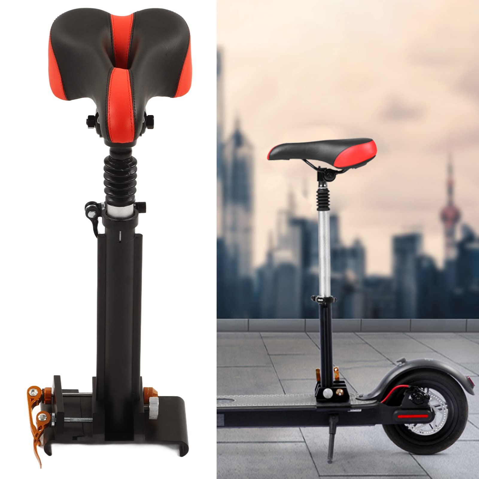 Foldable Adjustable Universal Electric Scooter Seat - Replacement Saddle for M365 & Other E-Scooters | Aluminum Alloy Frame with Thick Foam Padding | Perfect for Commuting & Urban Travel