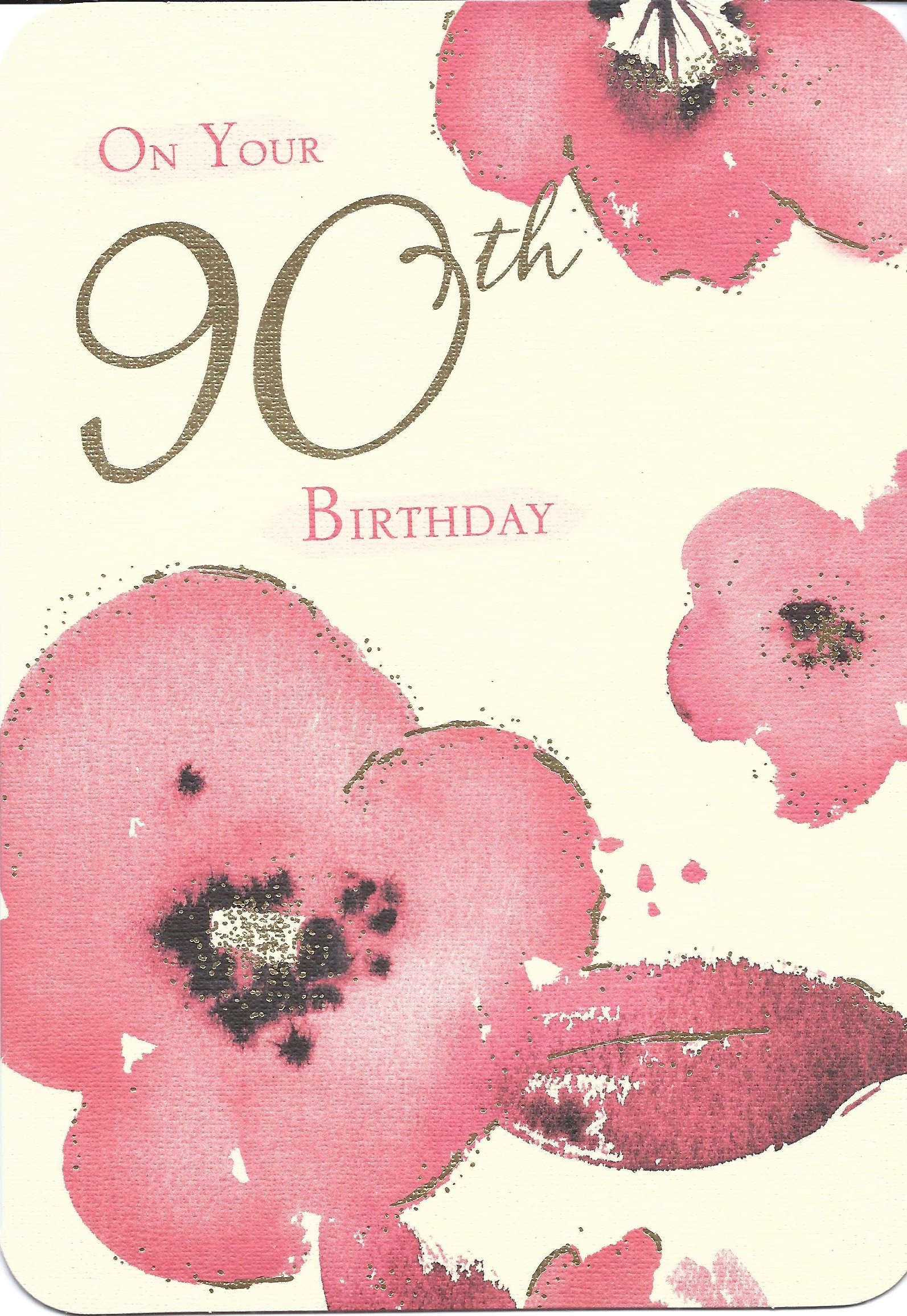 90th Birthday Card for Women - Elegant Floral Design with Heartfelt Message - Perfect for Grandmother, Mother, or Special Lady in Your Life