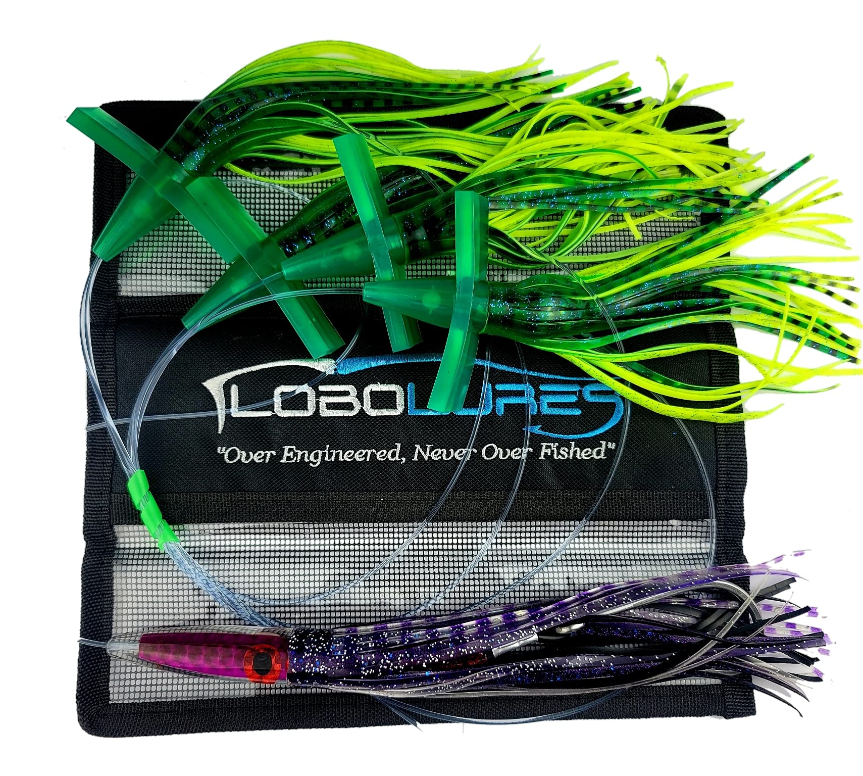 Premium Tuna Fishing Lure Kit - 400lb Leader & 10/0 Hook for Saltwater Game Fishing | Tuna Crack Commotion Splash Machine & Tuna Bullet Daisy Chain | Ideal for Offshore Trolling & Big Game Fishing Adventures