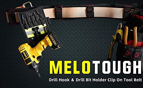Heavy Duty Padded Tool Belt with Cordless Drill Holder & Drill Bit Tote - Durable Work Belt for Electricians, Carpenters and Construction Workers - Perfect for Job Sites, Home Renovations and DIY Projects