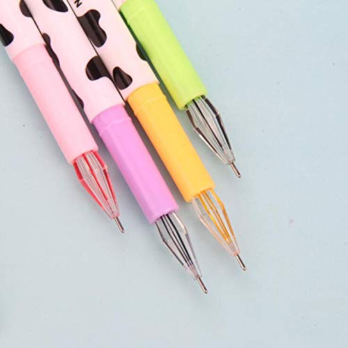 12 Pack Colorful Cute Diamond Gel Pens - Milky Cow Design Kawaii Stationery Set for School, Office & Journaling (Candy Colors) - Perfect for Note Taking, Gift Giving & Creative Writing