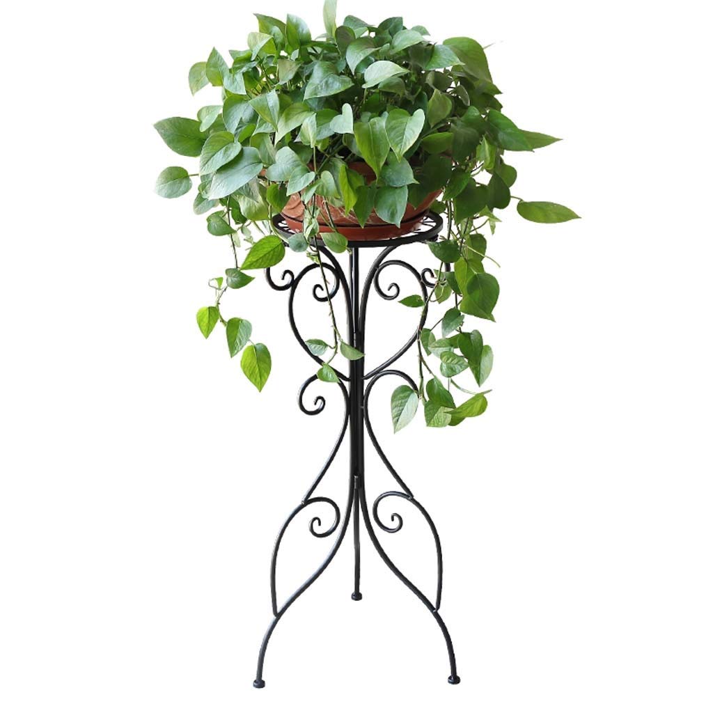 Black Metal Plant Pot Stands - Indoor/Outdoor Flower Pot Holder Display Rack Shelf for Home Garden Decor | Perfect for Patio, Balcony & Living Room Decoration