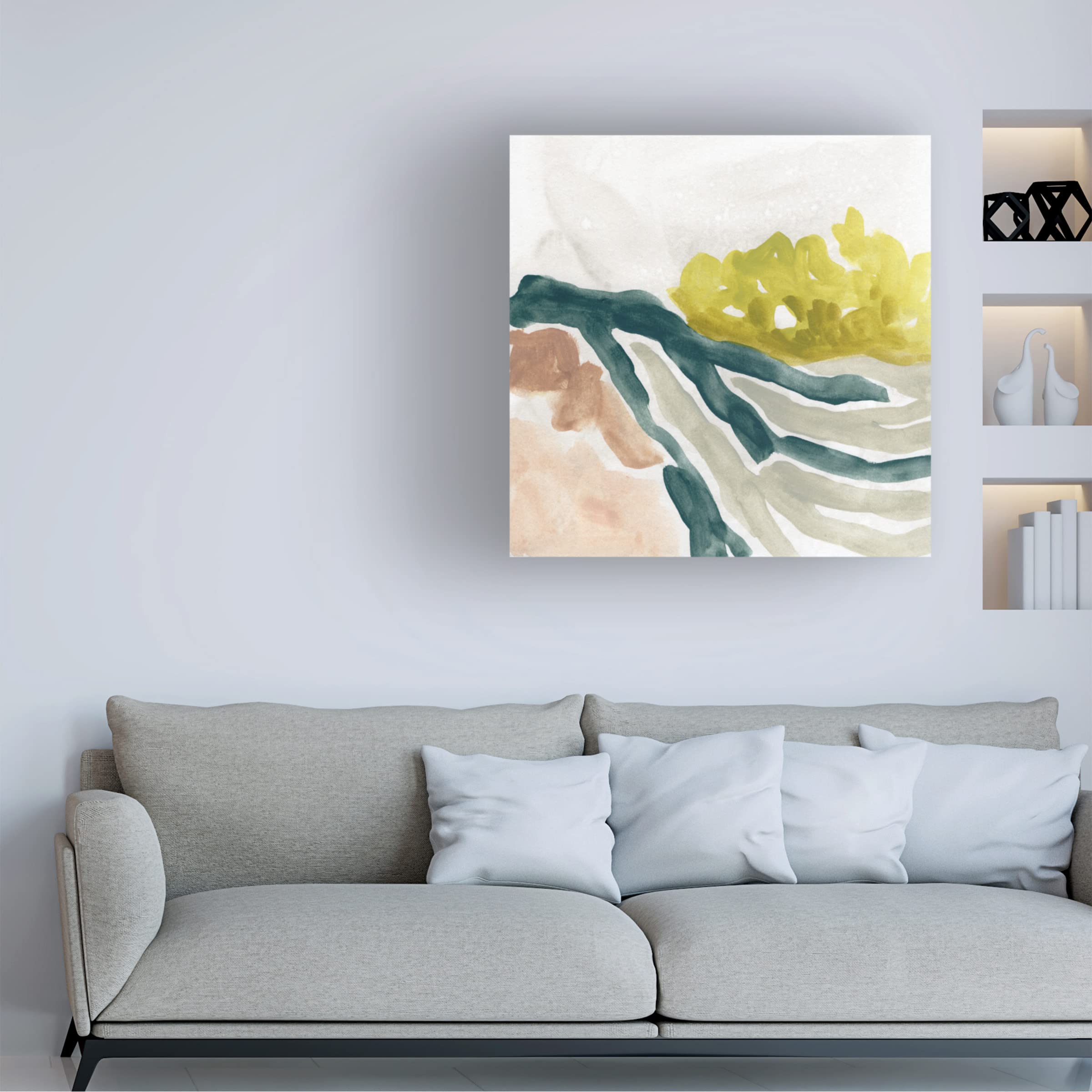 Trademark Fine Art 'Landscape Cameo IV' Canvas Wall Art Print by June Erica Vess - Nature Inspired Home Decor for Living Room, Bedroom & Office