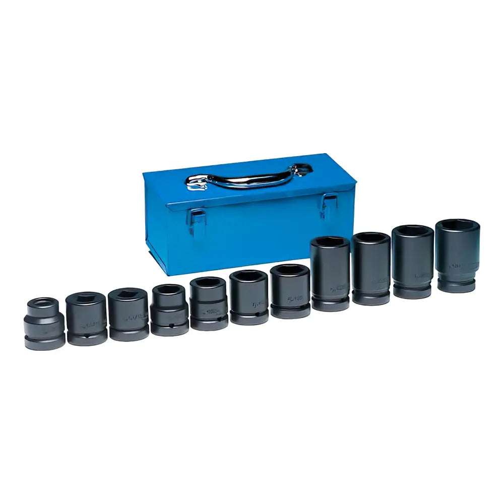 GP 1 Dr Metric Impact Socket Set (11-Piece) for Imported Trucks - Heavy Duty Chrome Vanadium Steel with Metal Storage Case | Ideal for Auto Repair, Truck Maintenance & Professional Mechanics