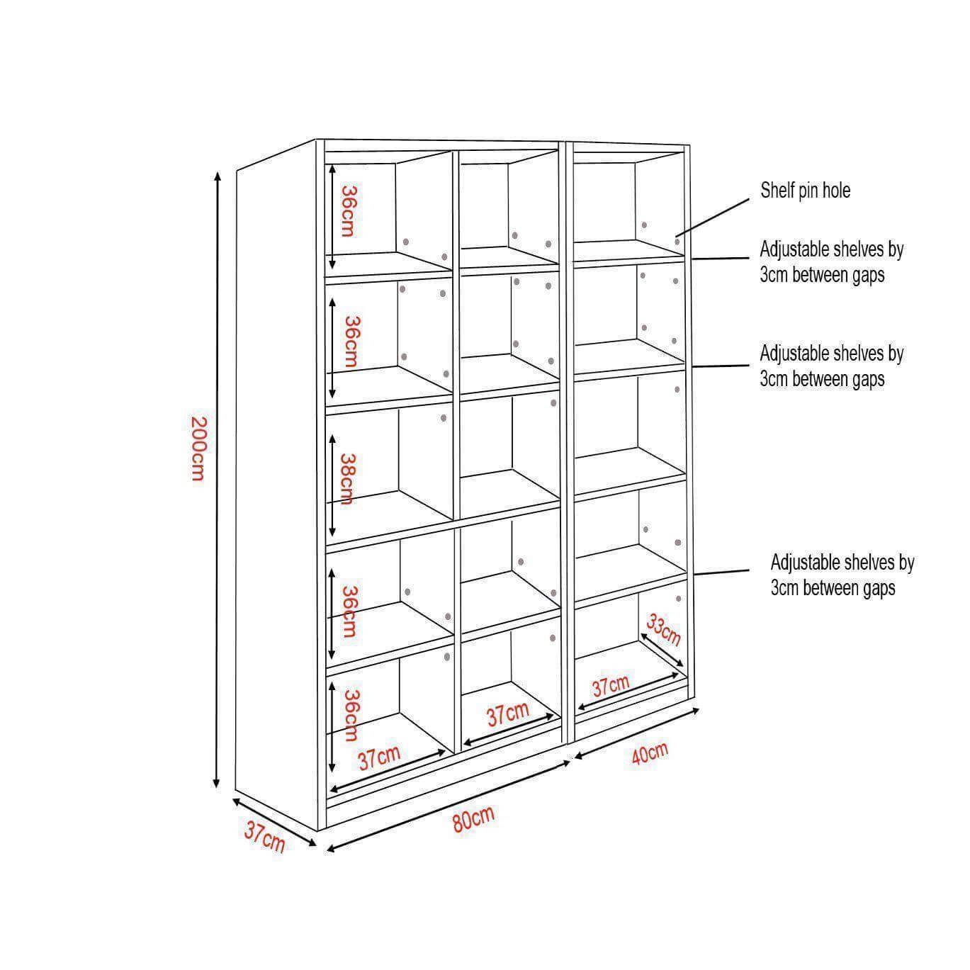 Micah VII Display Bookshelf - Modern Wooden Bookcase with 5 Shelves, Stylish Home Decor for Living Room, Bedroom & Office - Perfect for Organizing Books, Photos & Decorative Items