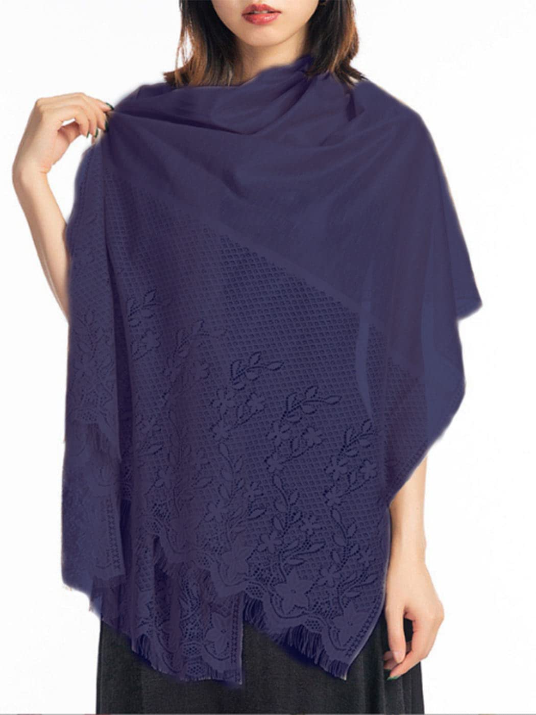 Elegant Lace Shawls and Wraps for Women - Floral Mesh Wedding Scarf, Evening Party Dress Accessories for Brides and Special Occasions | Perfect for Weddings, Galas, and Formal Events