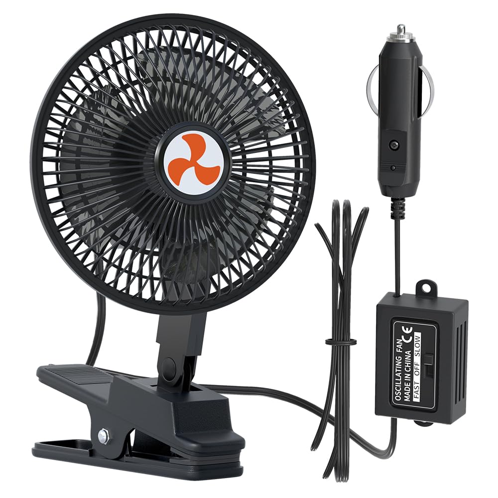 12V Car Fan with Cigarette Lighter Plug - 6