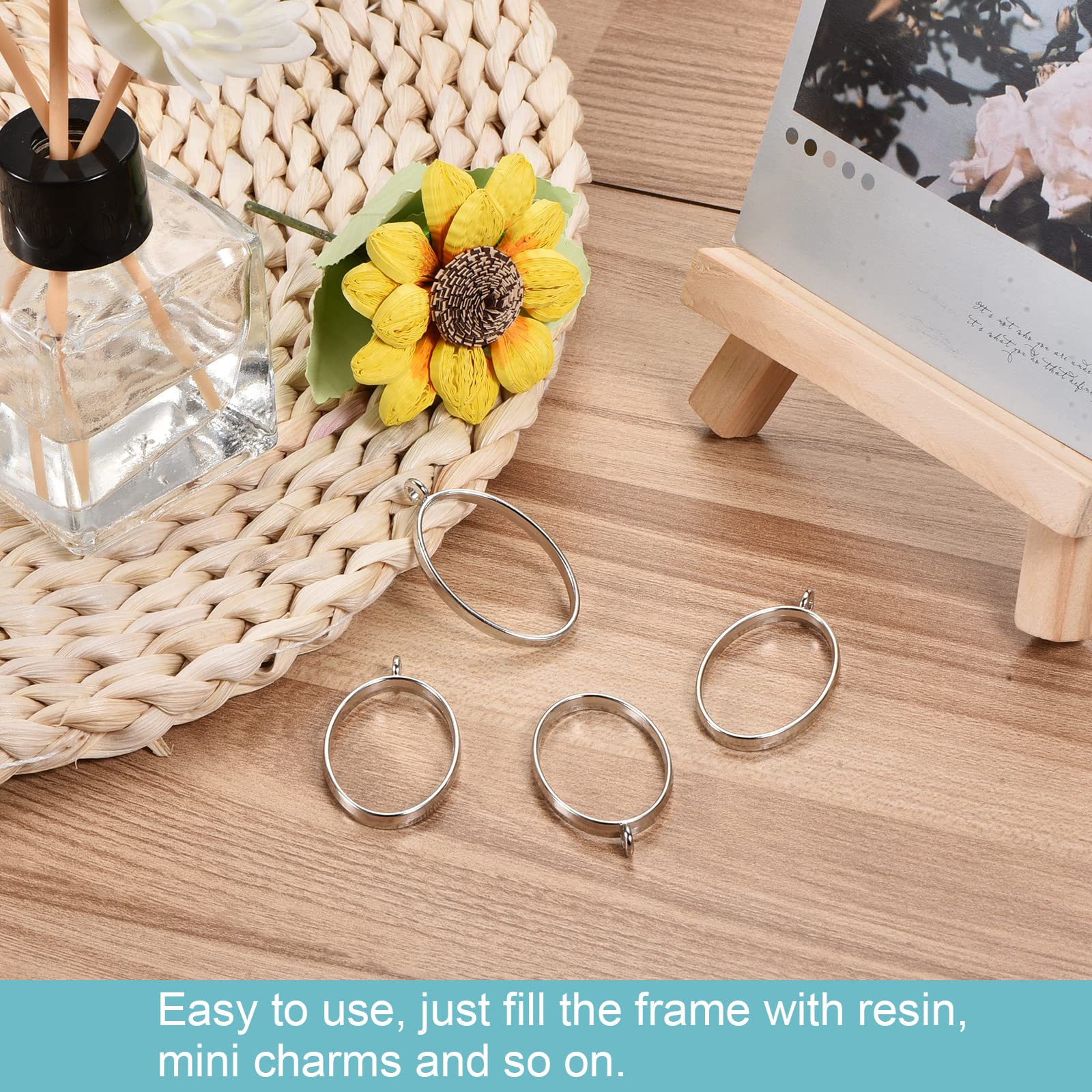 MECCANIXITY Resin Pendants Frames - Alloy Hollow Open Back Charms for DIY Jewelry Making, Necklace & Bracelet Crafting - Perfect for Handmade Gifts, Scrapbooking & Home Decor Projects