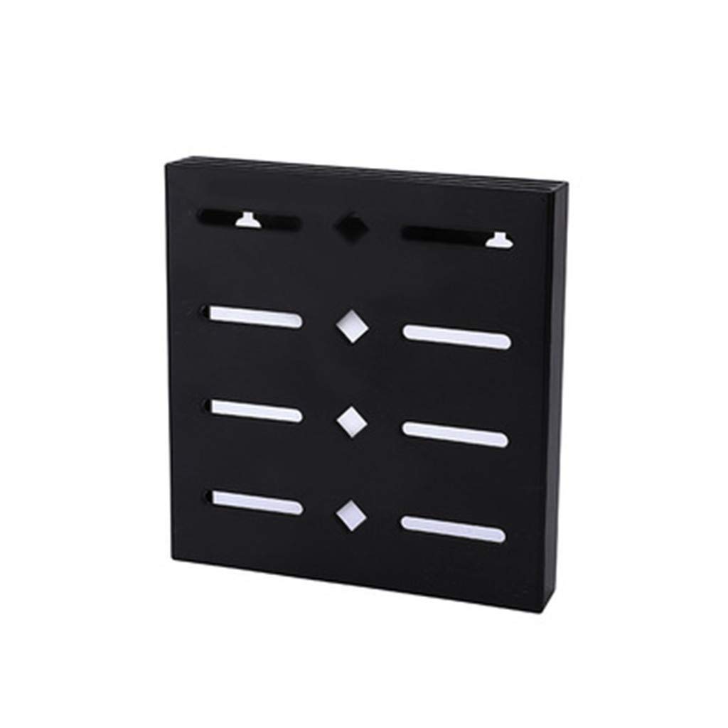 Kaicran Kitchen Storage Rack - Perforated Drain Rack, Air-Dry Box, Knife Holder, Paste Type Punch-Free Tool Organizer for Kitchen, Fruit Knife Storage, Black - Perfect for Small Kitchen Spaces and Countertop Organization