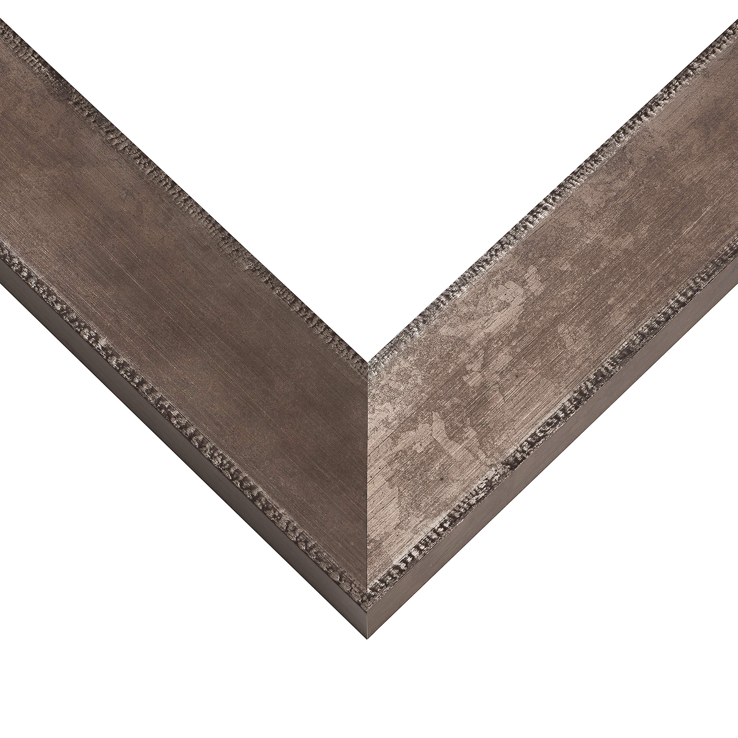 Craig Frames Patina 225 Picture Frame - 18 x 36 Inch Distressed Silver & Black Wood Wall Photo Frame - Perfect for Living Room, Bedroom & Office Decor