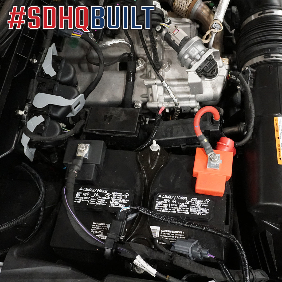 2022 Ford F250 F350 Super Duty SDHQ Billet Single Battery Terminal Kit - Heavy Duty Truck Battery Upgrade for Off-Road & Towing