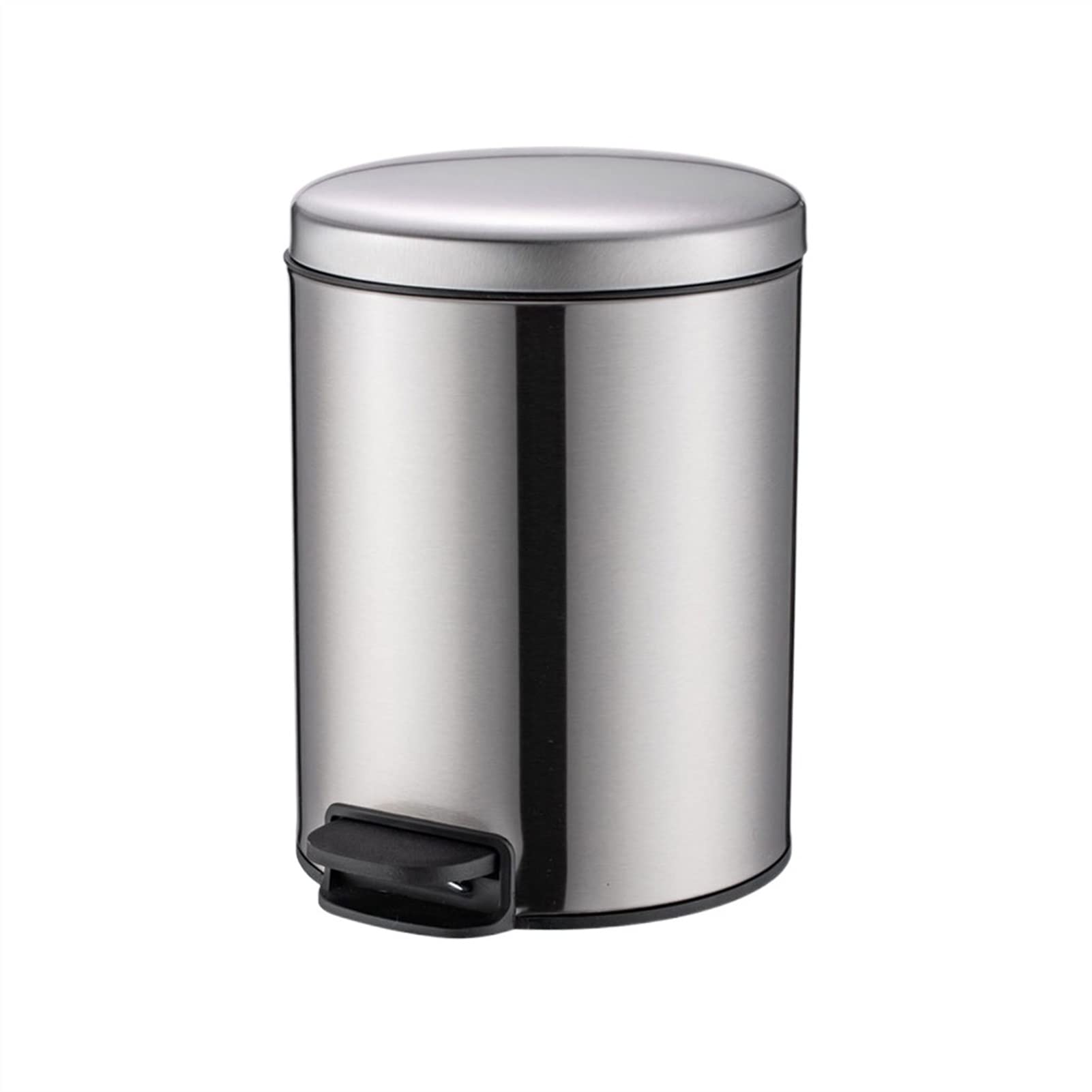 Stainless Steel Foot Pedal Trash Can 5L/7L/12L - Round Bathroom, Kitchen & Living Room Garbage Bin with Hands-Free Operation (5L Size) - Perfect for Home, Office & Commercial Spaces